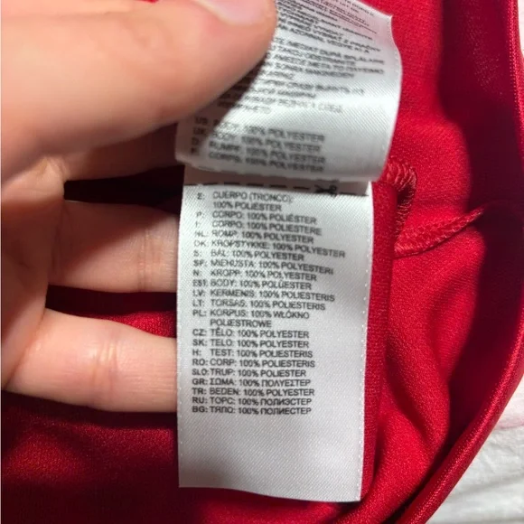 Men’s Adidas Striped Collared Embroidered Logo Red Polo Short Sleeve Top Medium - Picture 7 of 7